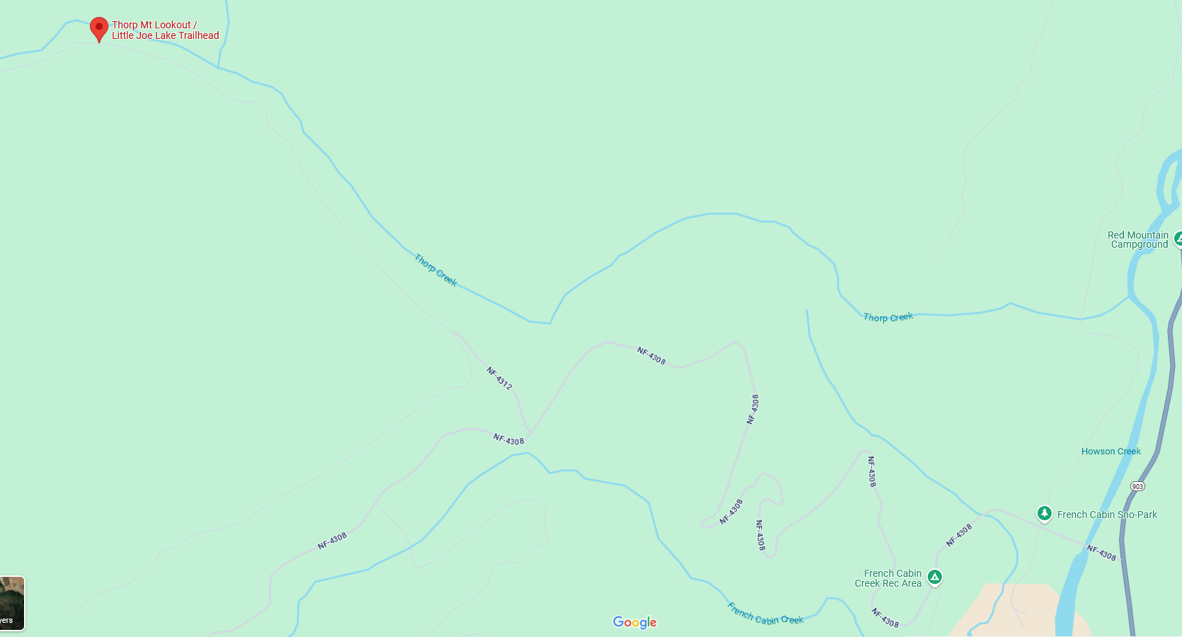 Thorp Mt Lookout / Little Joe Lake Trailhead